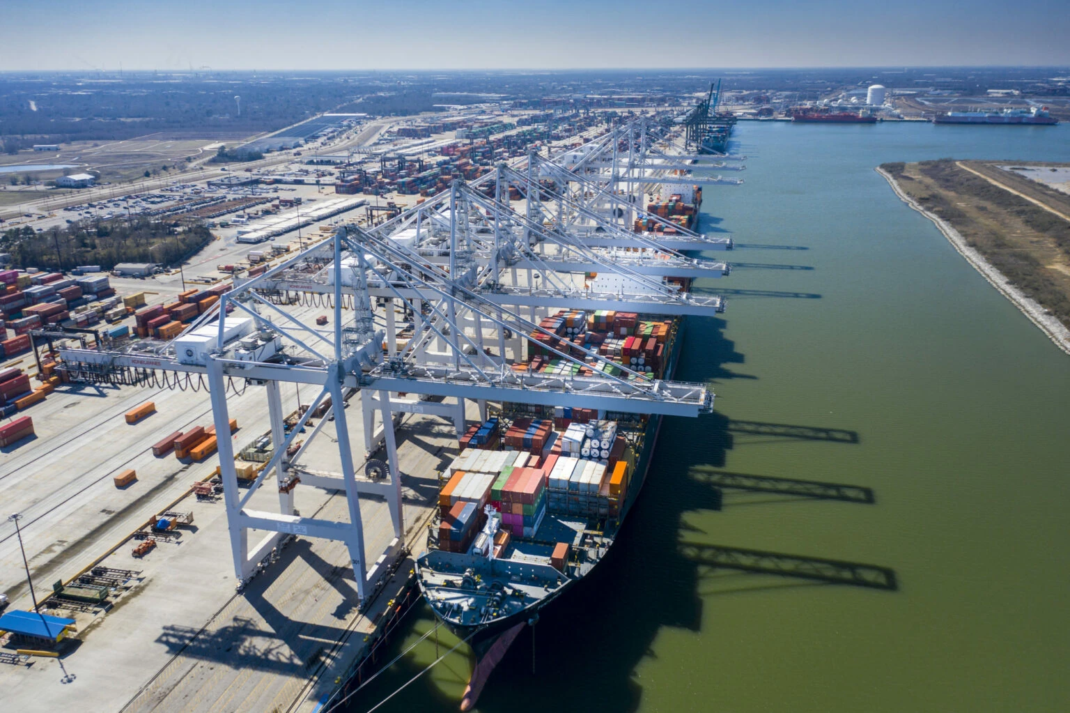Luftaufnahme des Hafens Houston